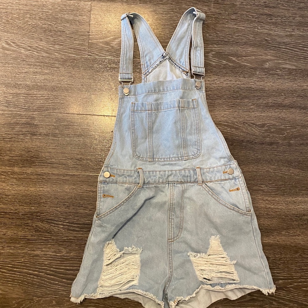 Jean short overalls